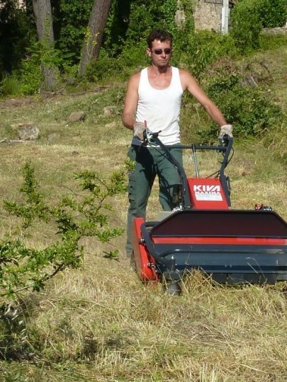 L'épareuse à chenilles en action